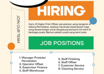 8 Posisi Sekaligus! A1 Digital Print Offset Bandung Gelar Loker Gede-Gedean