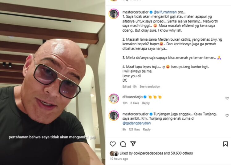 Deddy Corbuzier Tak Akan Sentuh Gaji dan Tunjangan Jadi Stafsus Menhan
