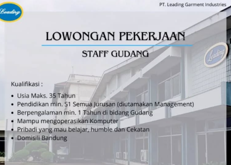 Loker PT Leading Garment Industries Bandung (Instagram/info.lokerbandungjabar)