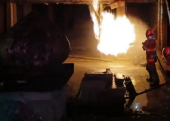 Sumur Bor di Sukosewu Bojonegoro Tiba-tiba Meledak