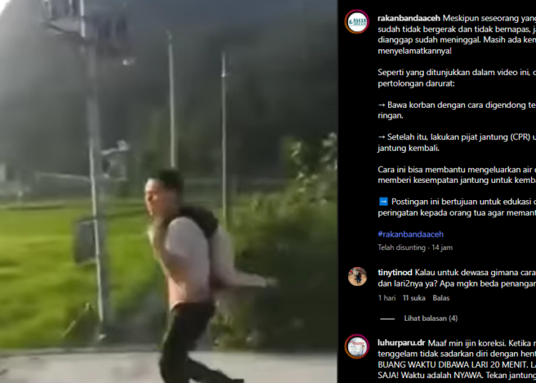 Viral Video Penyelamatan Anak Tenggelam Dibawa Lari Terbalik Selama 20 Menit dan Hidup Kembali, Bernarkah Cara Ini ?