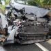 Rem Blong, Truk Galian Tanah Tabrak Toyota Rush Hingga Ringsek