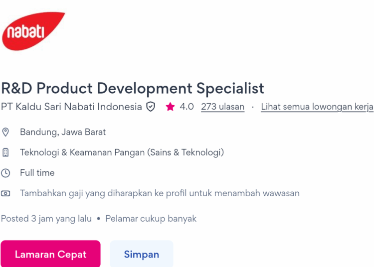 Lowongan Kerja Nabati Group Bandung Untuk Posisi Ini ! Lamar Segera