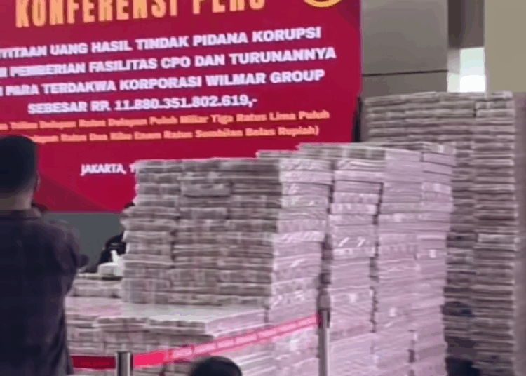 Viral Video Gunungan Uang Rp2 Triliun Hasil Sitaan Kejagung, Disusun Bak Batu Bata di Gedung Bundar