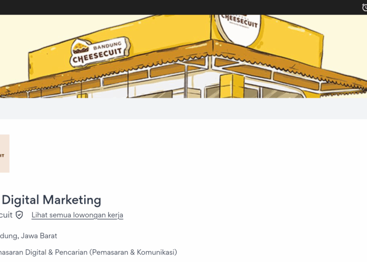 Cheesecuit Bandung Buka Lowongan Kerja Staff Digital Marketing dengan Gaji Rp 4 Jutaan