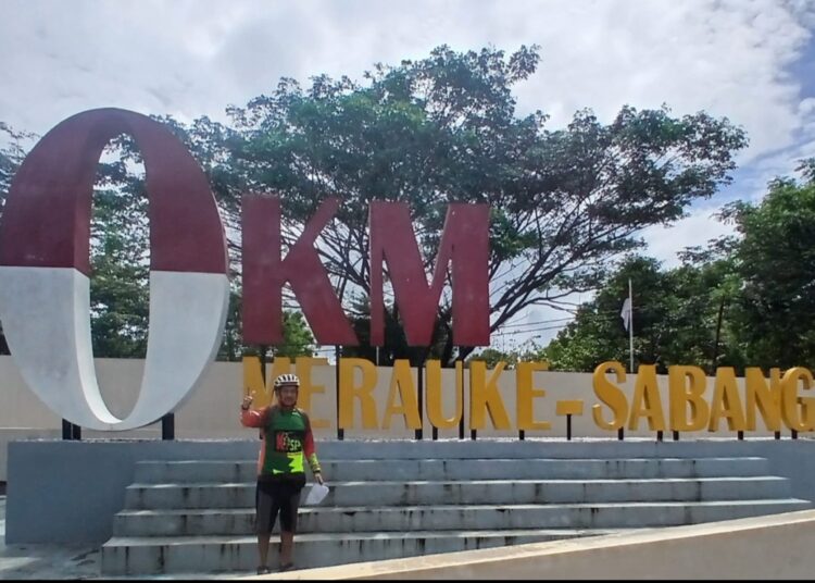 Gowes PWI, Cimahi-Papua,Taufik Akhiri Perjalanan di Merauke