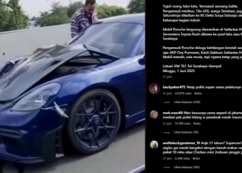 Viral! Perempuan 21 Tahun Kemudikan Supercar Porsche Tabrak Toyota Rush di Tol Surabaya-Gempol, 7 Orang Jadi Korban Termasuk Balita