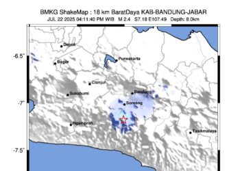 Kabupaten Bandung Diguncang Gempa Bumi Tektonik 2,4 Magnitudo