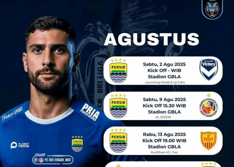 Jadwal Padat Persib Bandung di Agustus 2025: Laga Internasional, BRI Super League dan Playoff ACL Two