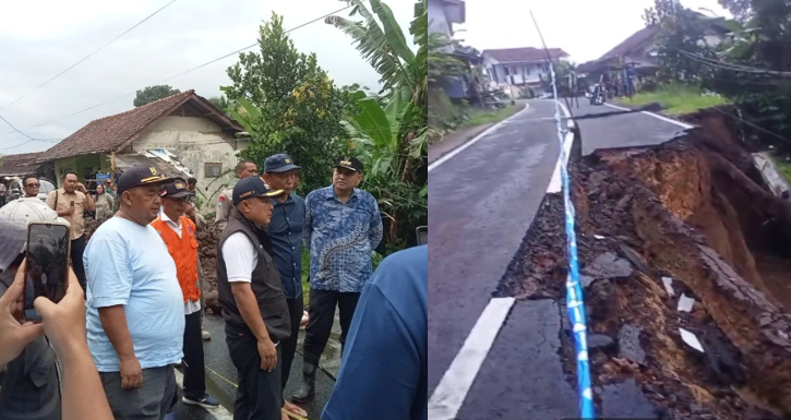 Bupati Perintahkan Jalan Amblas Akibat Longsor Segera Diperbaiki