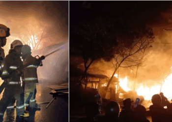 Kebakaran Hebat Hanguskan Belasan Kios Kayu di Terusan Pasirkoja Bandung