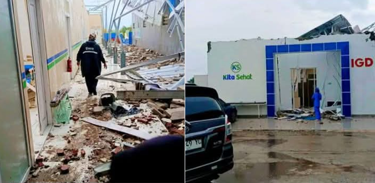 Klinik Sehat Ciledug Disapu Angin Puting-Beliung, 4 Pasien dan 1 Dokter Tertimpa Reruntuhan