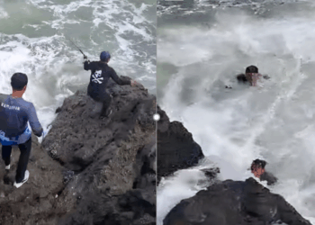 Dua Pemancing Digulung Ombak di Pantai Cikeueus Sukabumi, Video Detik-Detik Saat Terseret Ombak Viral