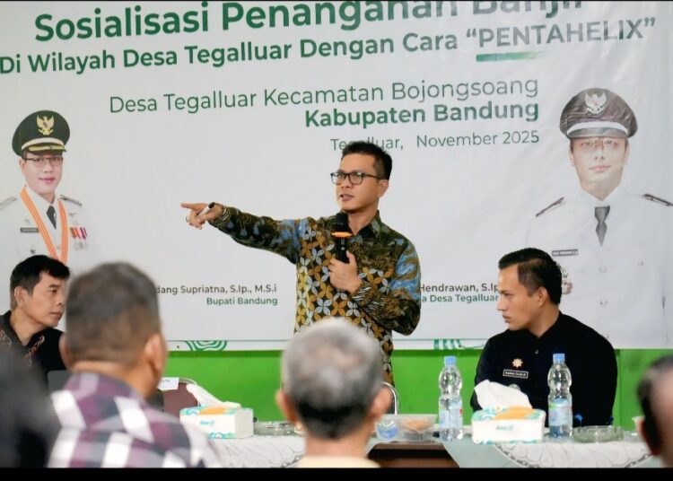 Setelah Cidawolong dan Rancaekek, Bupati Bandung Serius Tangani Banjir Tegalluar