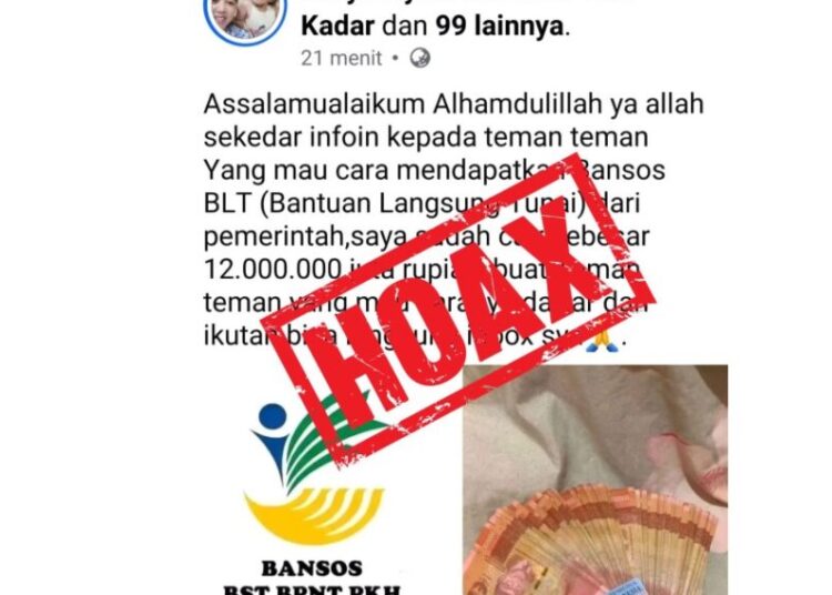 Duuhhhh, Informasi BLT Rp 12 Juta yang Beredar di Medsos Ternyata Hoax