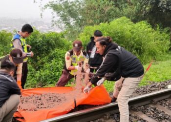 Ikhsan Warga Karangtengah Tewas Tertemper Kereta Api Mutiara Selatan