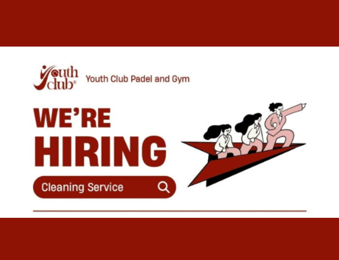 LULUSAN SMA SMK MENDEKAT! Youth Club Padel and Gym Bandung Buka Loker Cleaning Service