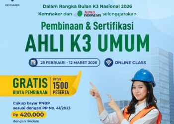 Kemnaker Buka Pelatihan Ahli K3 Umum Gratis