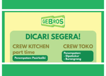 2 POSISI! Gebros Bandung Buka Loker untuk Lulusan SMA SMK, Ada Part Time!