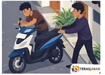Dua Pelaku Curanmor Beraksi Siang Hari di Cinunuk Terekam CCTV