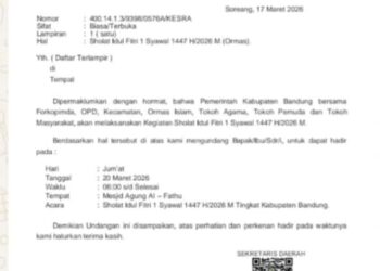 Beredar Surat Undangan Sholat Idulfitri oleh Pemkab Bandung Jumat Besok, Sekda Bilang Itu Hoax