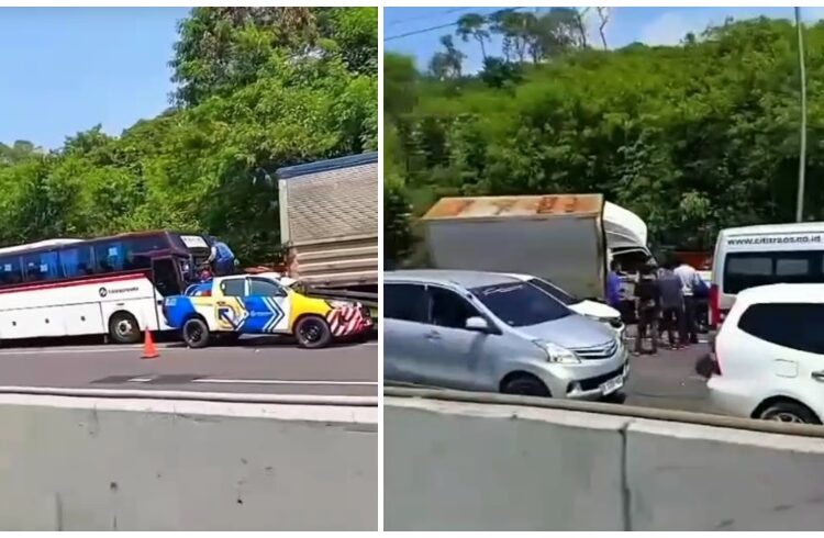 Lakalantas Beruntun di KM 92+200 Tol Purbaleunyi, Lalin Sempat Macet Panjang