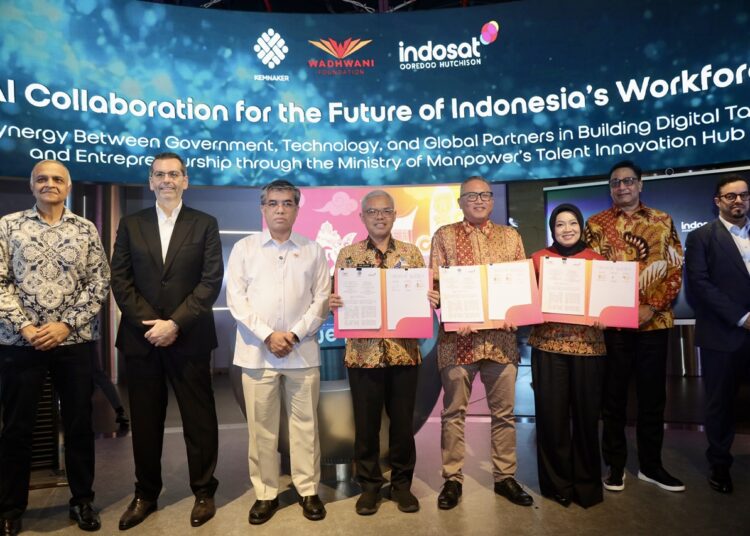 Perkuat Ekosistem Ketenagakerjaan, Kemnaker Teken MoU dengan Wadhwani dan Indosat