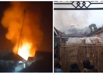 Kebakaran di Nagreg dan Cimaung, Kab. Bandung, 2 Rumah Musnah